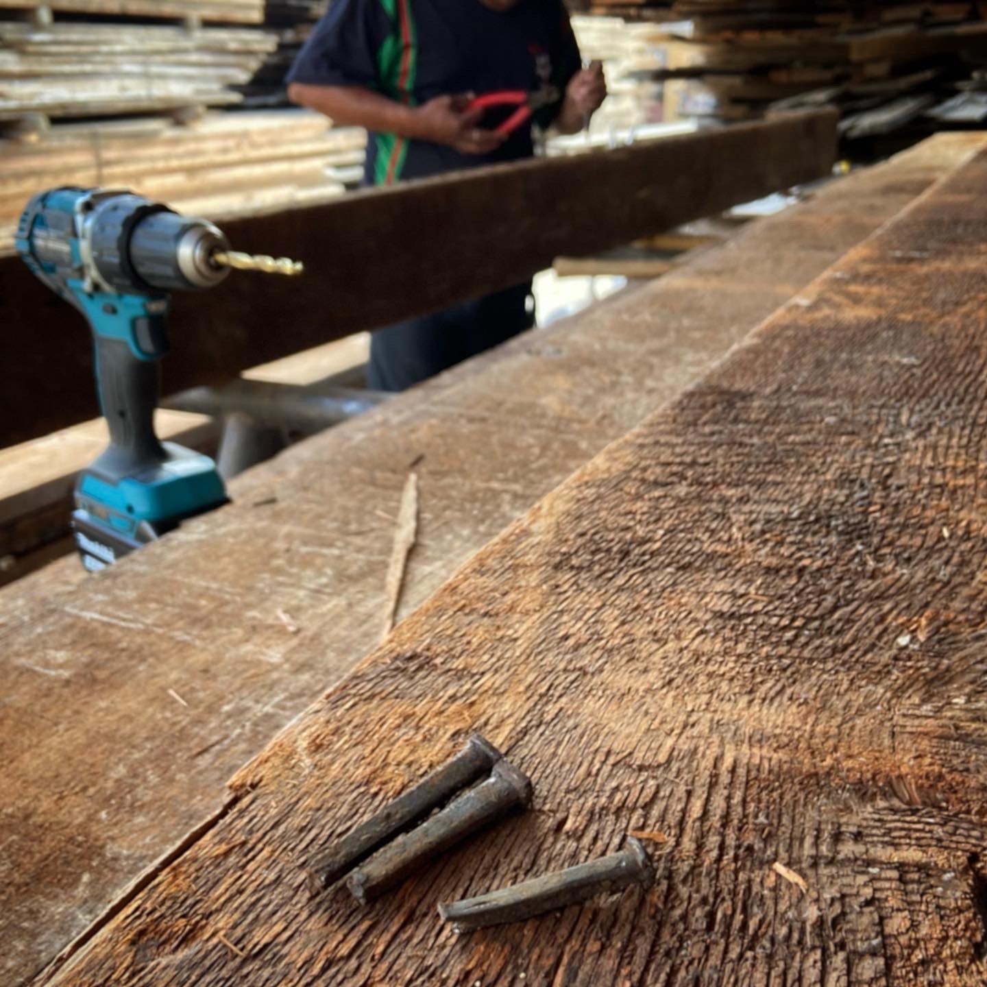 Denailing Reclaimed Wood Mantel