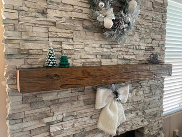 Reclaimed Hand Hewn Fireplace Mantel