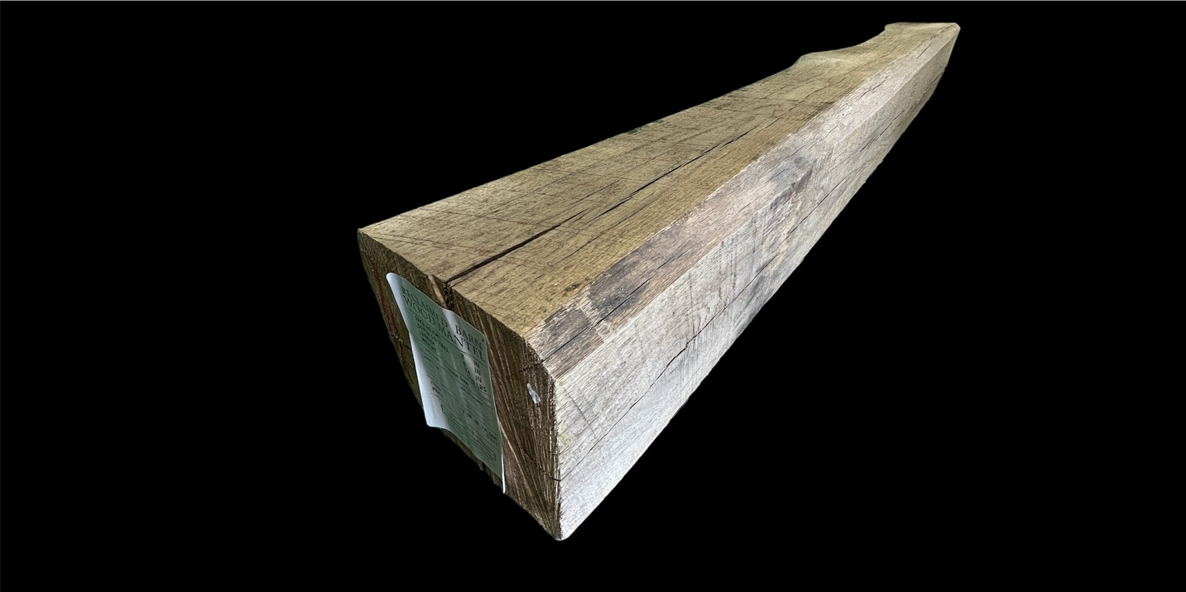 6 Foot Rough Sawn Reclaimed Wood Mantel