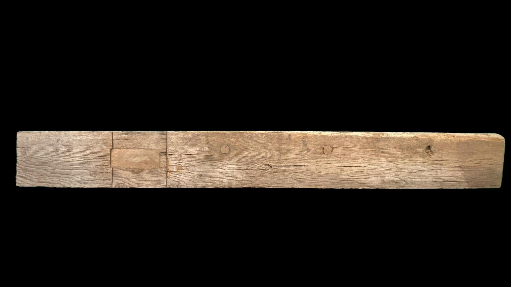 6ft. Solid Rough Sawn Reclaimed Barn Wood Mantel Beam Bottom Face