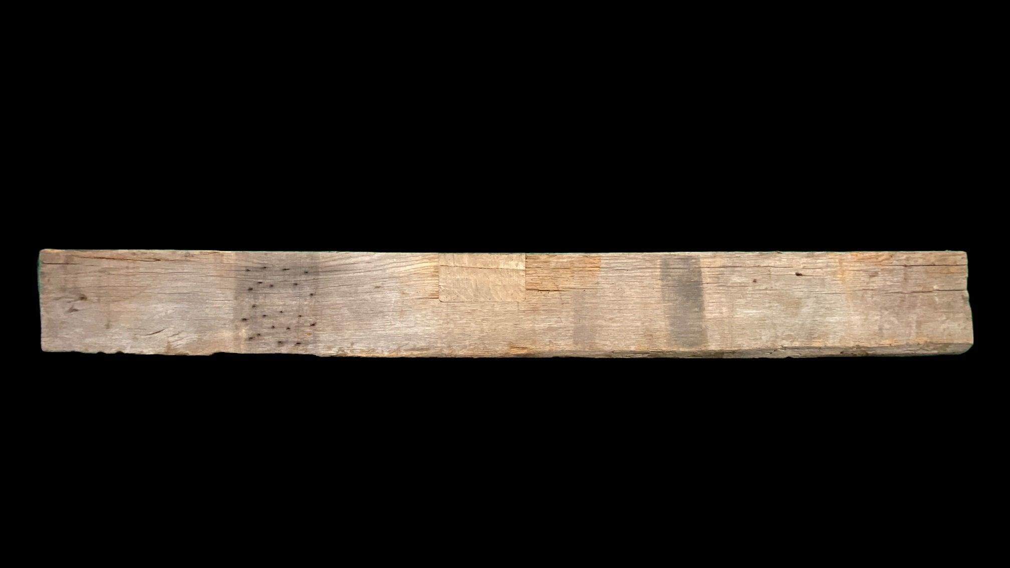 6ft. Solid Rough Sawn Reclaimed Barn Wood Mantel Beam Front Face