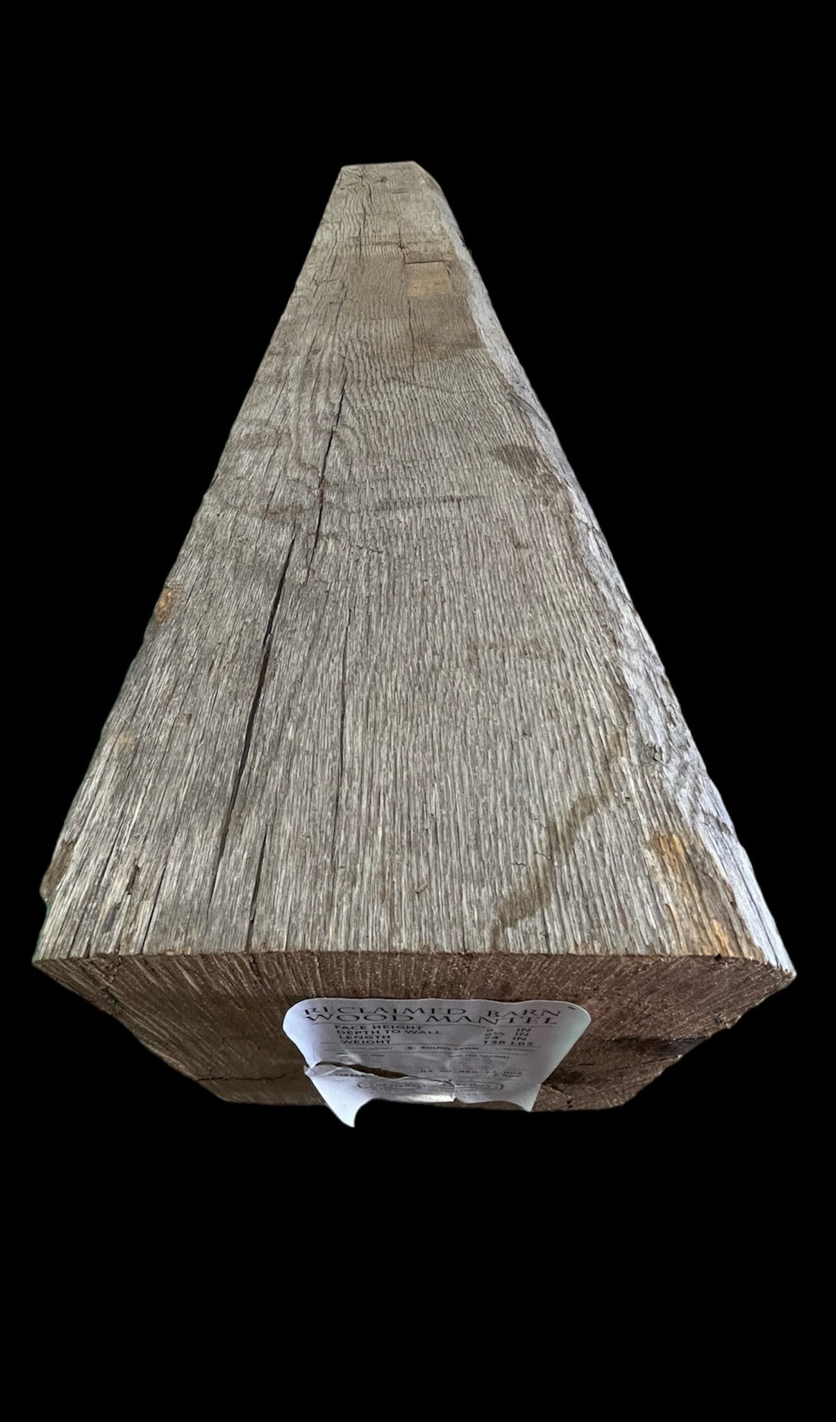 6 Foot Solid Rough Sawn Reclaimed Barn Wood Mantel 