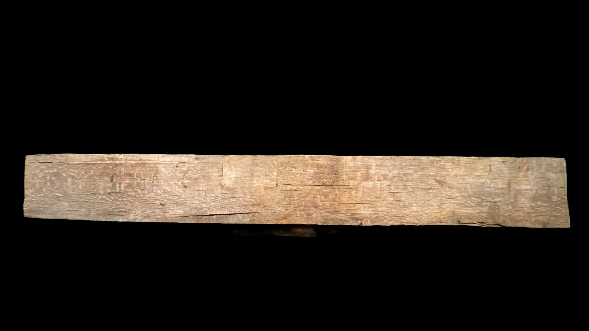 6 Foot Solid Rough Sawn Reclaimed Barn Wood Mantel  Bottom Face